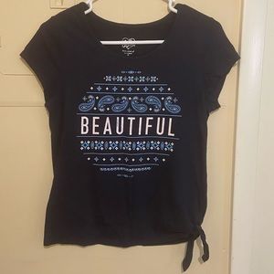 Justice Navy Beautiful Top W/ Side Tie